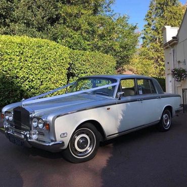 BRAY Wedding Cars. Pearl (1970 Rolls Royce Silver Shadow). Enjoying a wedding.