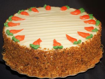 our popular wholesome carrot cake with cream cheese frosting