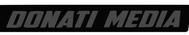 Logo with text 'DONATI MEDIA' on a dark background.