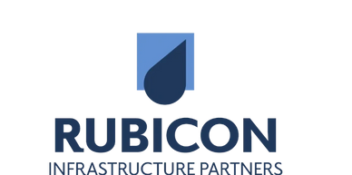 Logo of Rubicon Infrastructure Partners with a blue droplet and text.