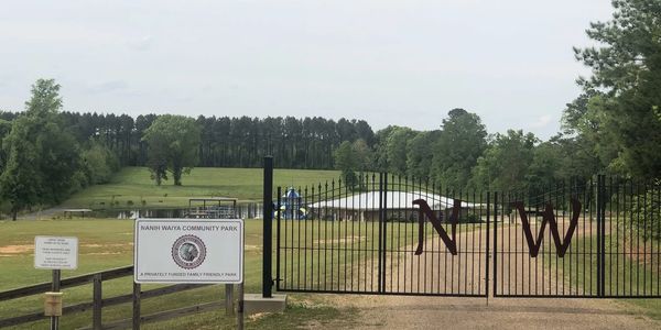 A welcoming entrance to the Nanih Waiya Community Park. 