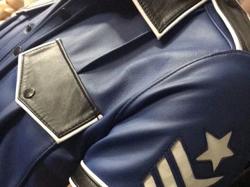 Men’s leather police shirt by Nikki Goldspink Punkuture Sydney 