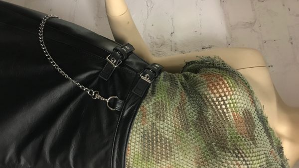 High Waisted Kilt with Chain PUNKuture Leather Sydney