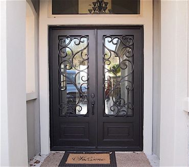 Double Wrought Iron Door for a home