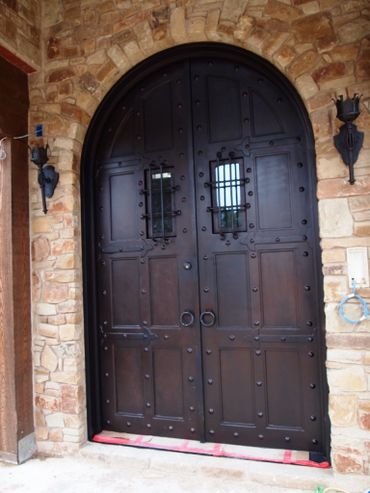 Double wrought iron door