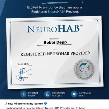 Certificate for Bobbi Depp as a Registered NeuroHAB Provider.