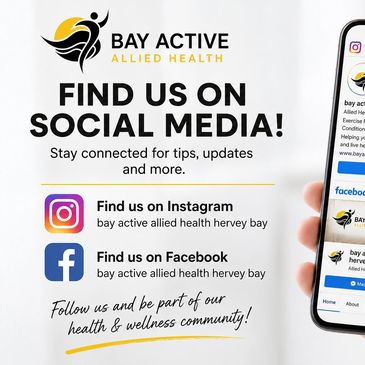 Bay Active Allied Health social media promotion for Instagram and Facebook.
