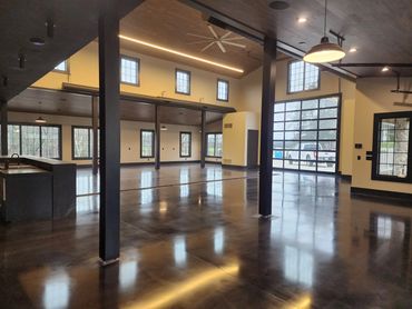 Polished Concrete shouse floor in Jefferson City missouri by Rock Solid Custom Concrete. Polished co