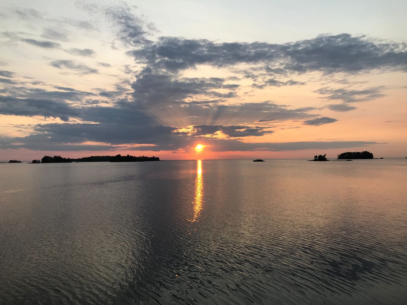 Coucher de soleil  aux îles de St-Gédéon