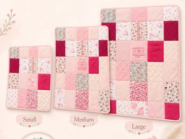 3 keepsake blankets:

Small, medium and Large.