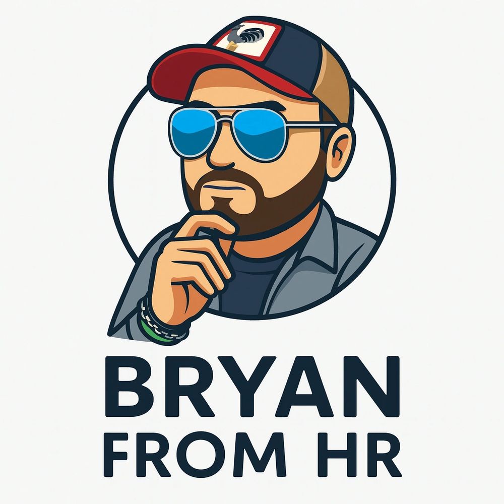 Cartoon avatar of Bryan From HR thinking about HR Advice and Human Resources topics to discuss as an HR Expert.