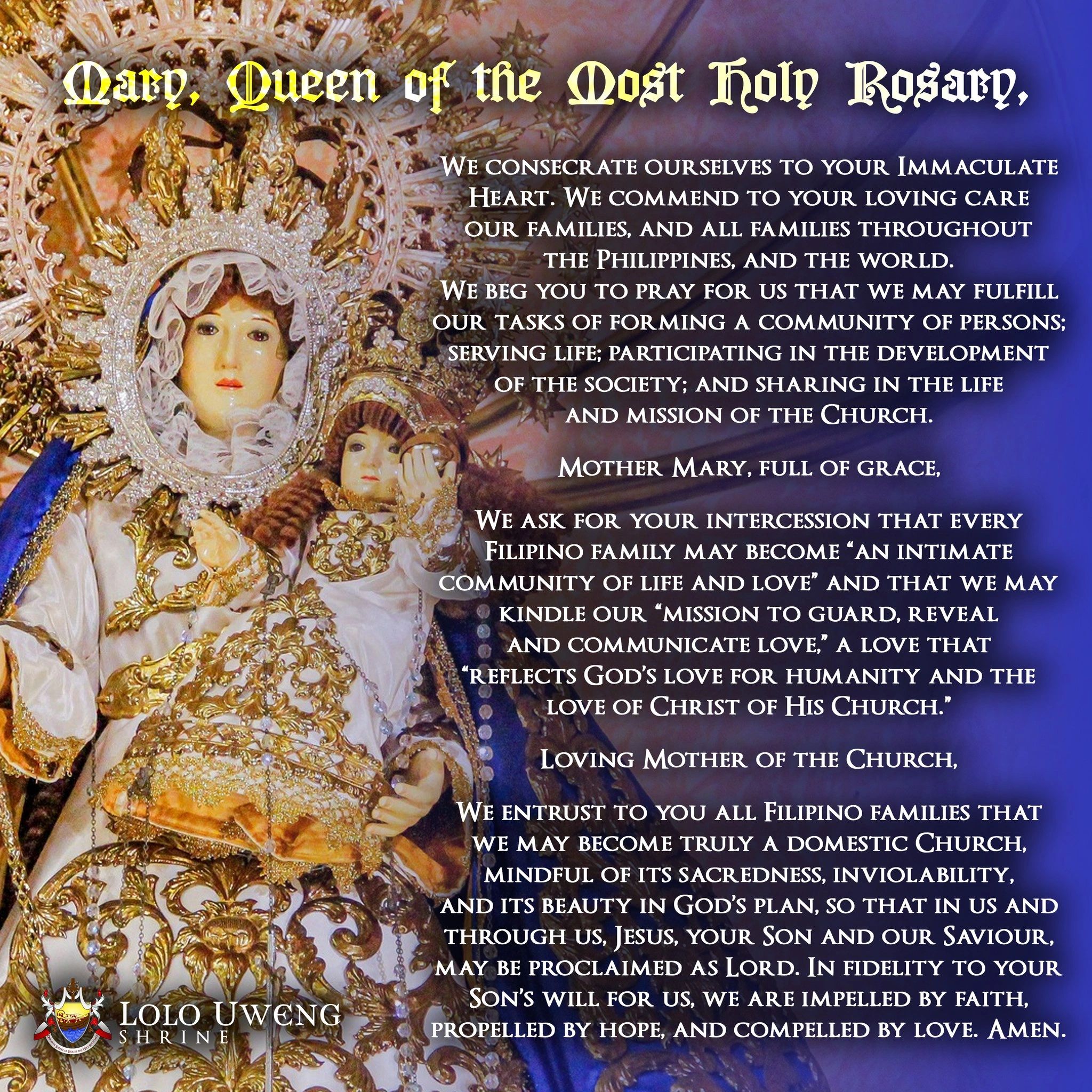 Prayer to the Queen of the Most Holy Rosary