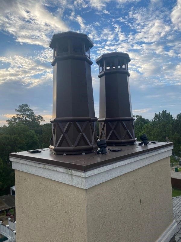 Decorative metal chimney pots
