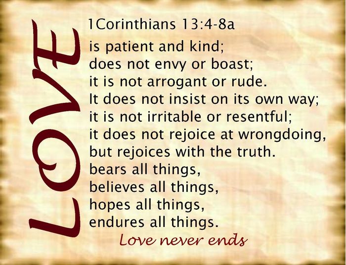 Encouragement for relationships comes from the idea that love is patient and kind.