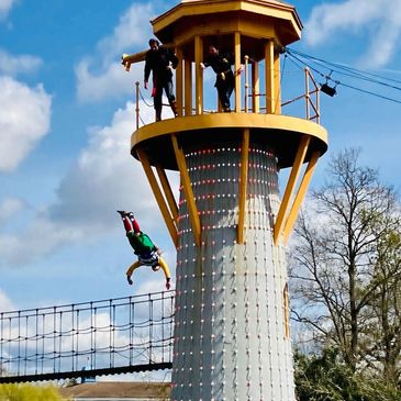 Zara falling from the 10m Legoland tower.