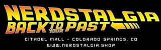 Logo for Nerdstalgia Back to Your Past event in Colorado Springs.