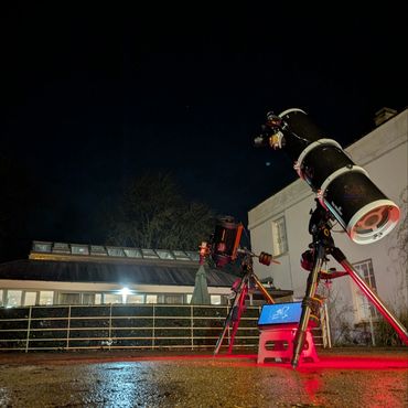 Telescopes set up at Lydiard Park Hotel for a stargazing event