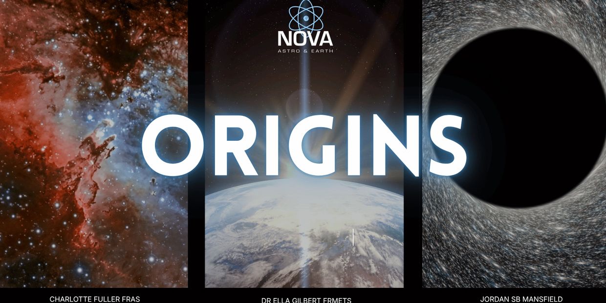NOVA Origins documentary title with space imagery.