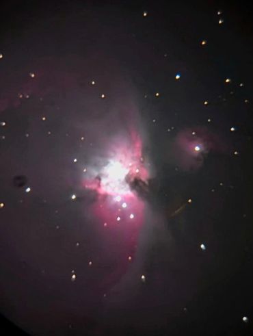 Orion nebula, Messier 42 through a telescope