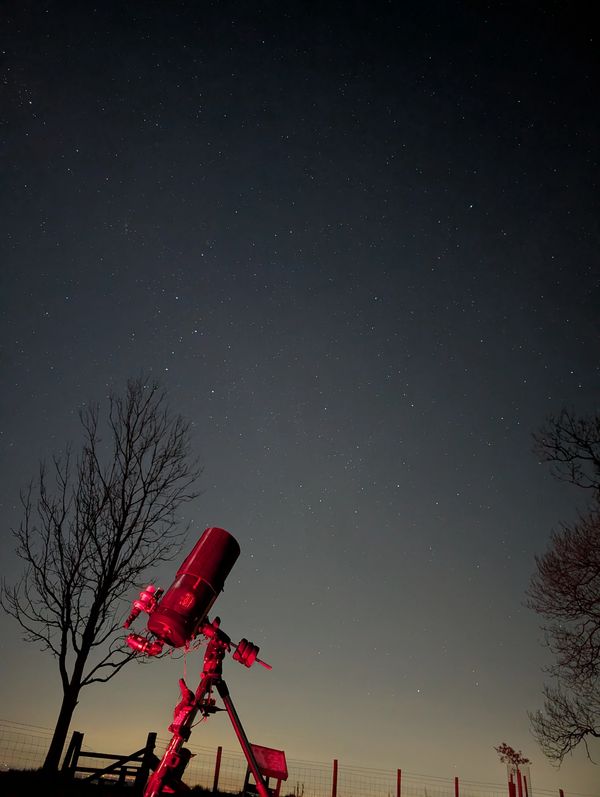 NOVA's mobile observatory set up under the night sky in Oxfordshire