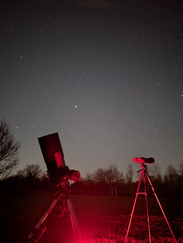 NOVA's equipment set up on a stargazing experience 