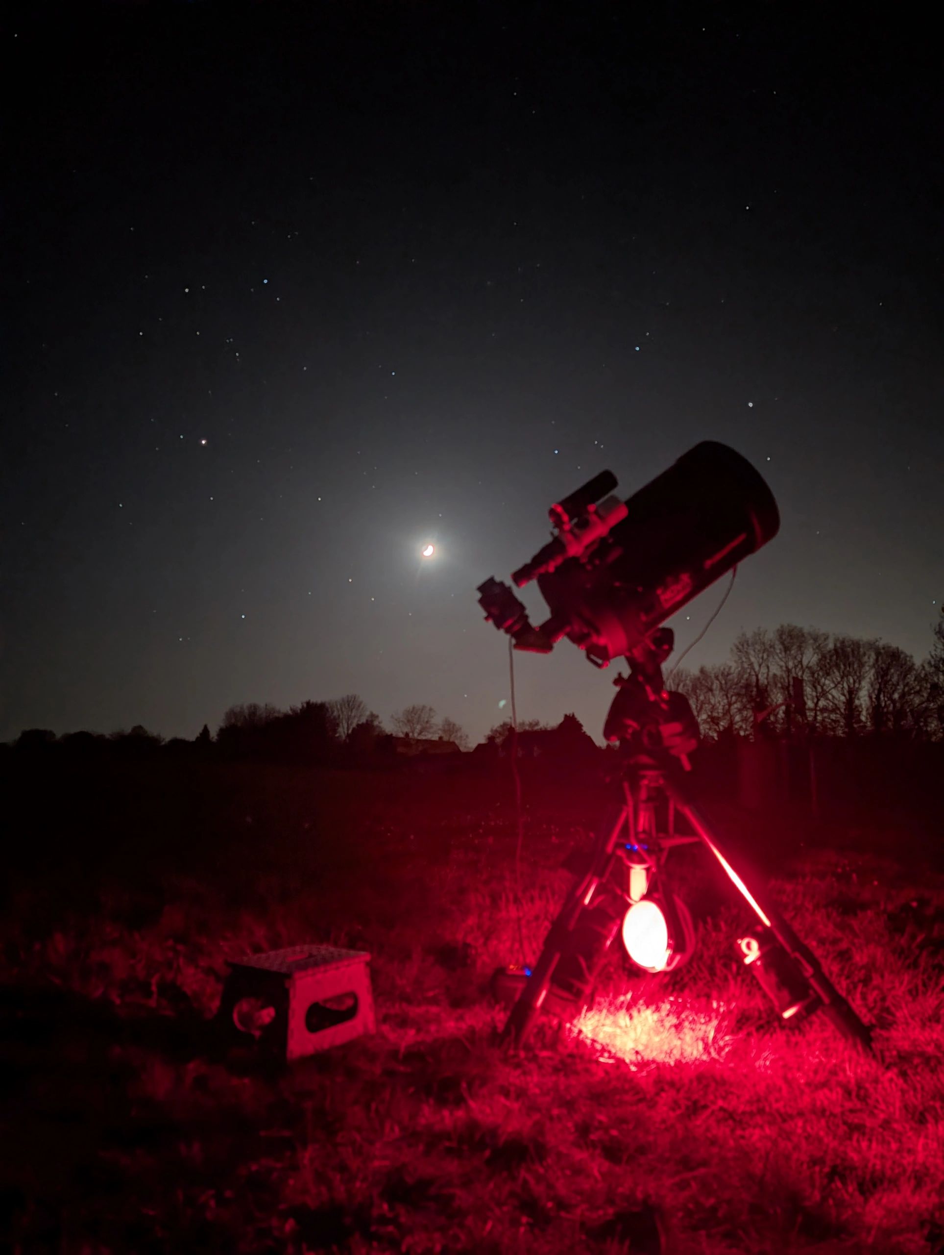 NOVA's mobile observatory set up under the night sky in Shotteswell