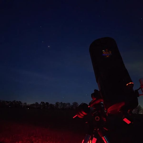 NOVA's mobile observatory under the night sky in Hertfordshire