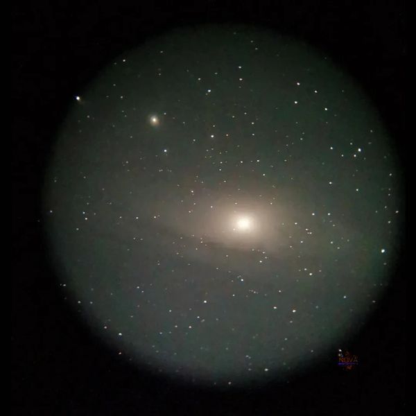 Andromeda galaxy as seen through a telescope