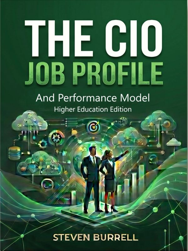 The CIO Job Profile and Performance Model Cover depicts two executives navigating the complex constr