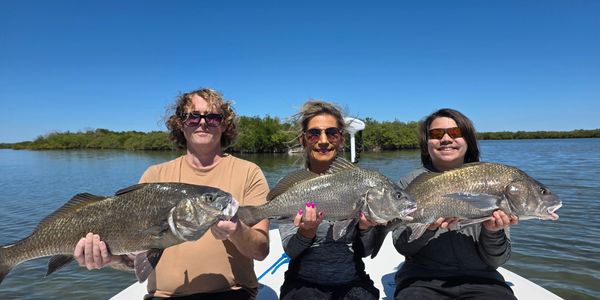 Family fishing in the backcountry Mosquito lagoon winter fishing is the best