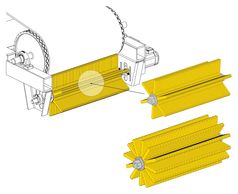 Limpiador rotativo de cepillo para banda nervada y limpieza de cintas transportadoras con tacos