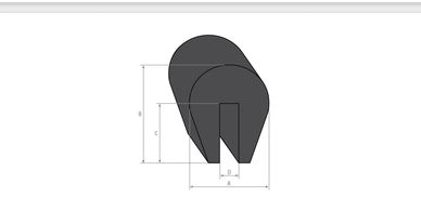 Perfil en goma negra para cribas