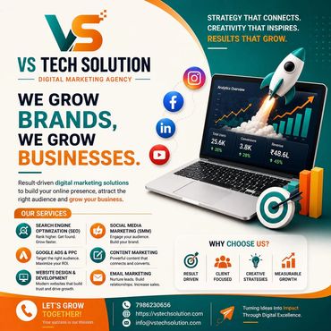 Digital marketing agency VS Tech Solution grows brands and businesses with result-driven strategies.