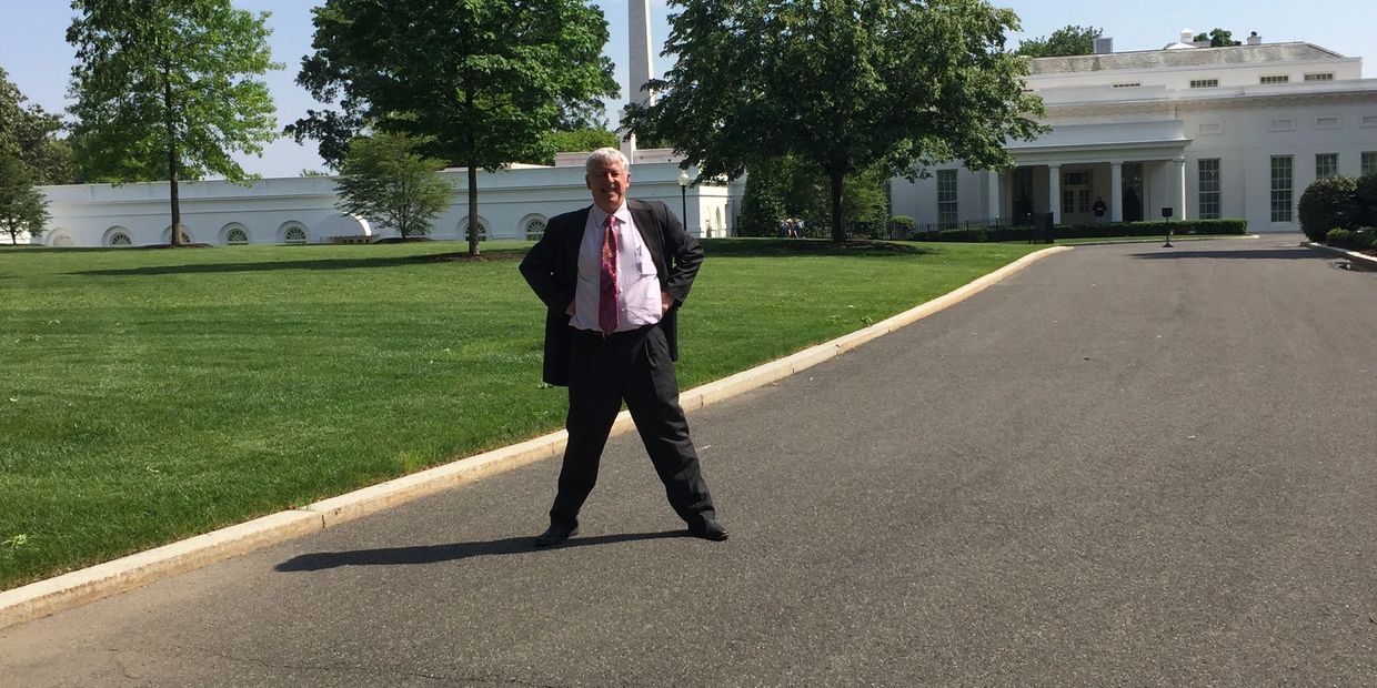 Ralph Benko departing the White House
