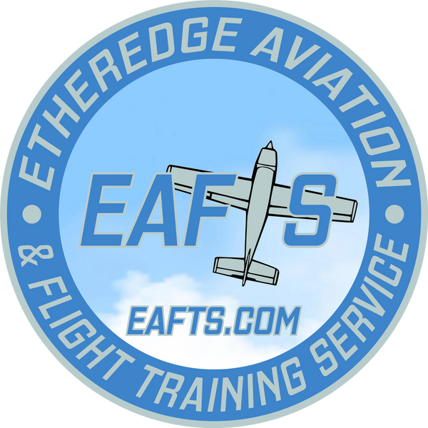 Logo of EtherEdge Aviation &amp; Flight Training Service with website eaflts.com.