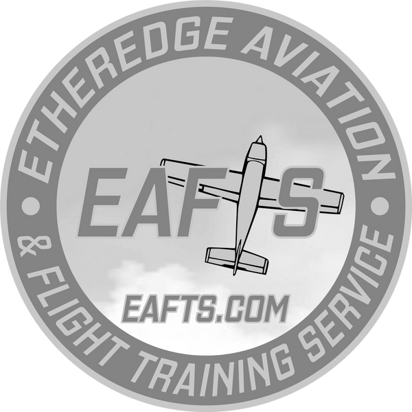 Logo of EtherEdge Aviation &amp; Flight Training Service with website eaflts.com.