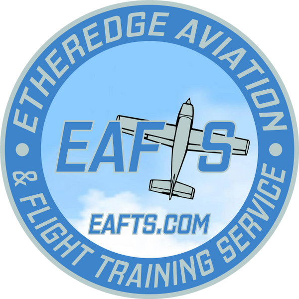Logo of EtherEdge Aviation &amp; Flight Training Service with website eaflts.com.