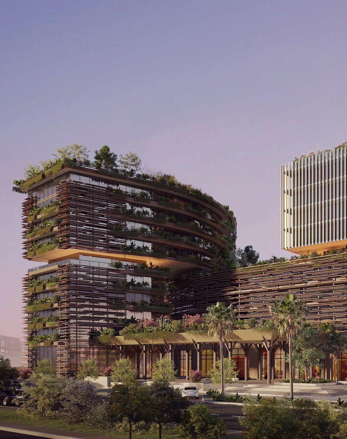 Building with integrated greenery