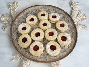 Raspberry jam filled butter cookies, randazzos pastries shop