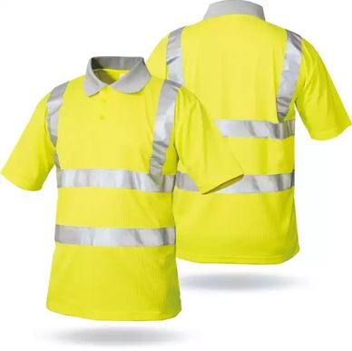 Workwear Long Sleeve Reflective Fluorescent Polo Shirt