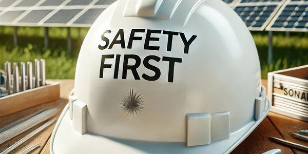 Technician ensuring solar system safety and quality