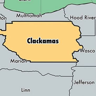 Clackamas County on a map