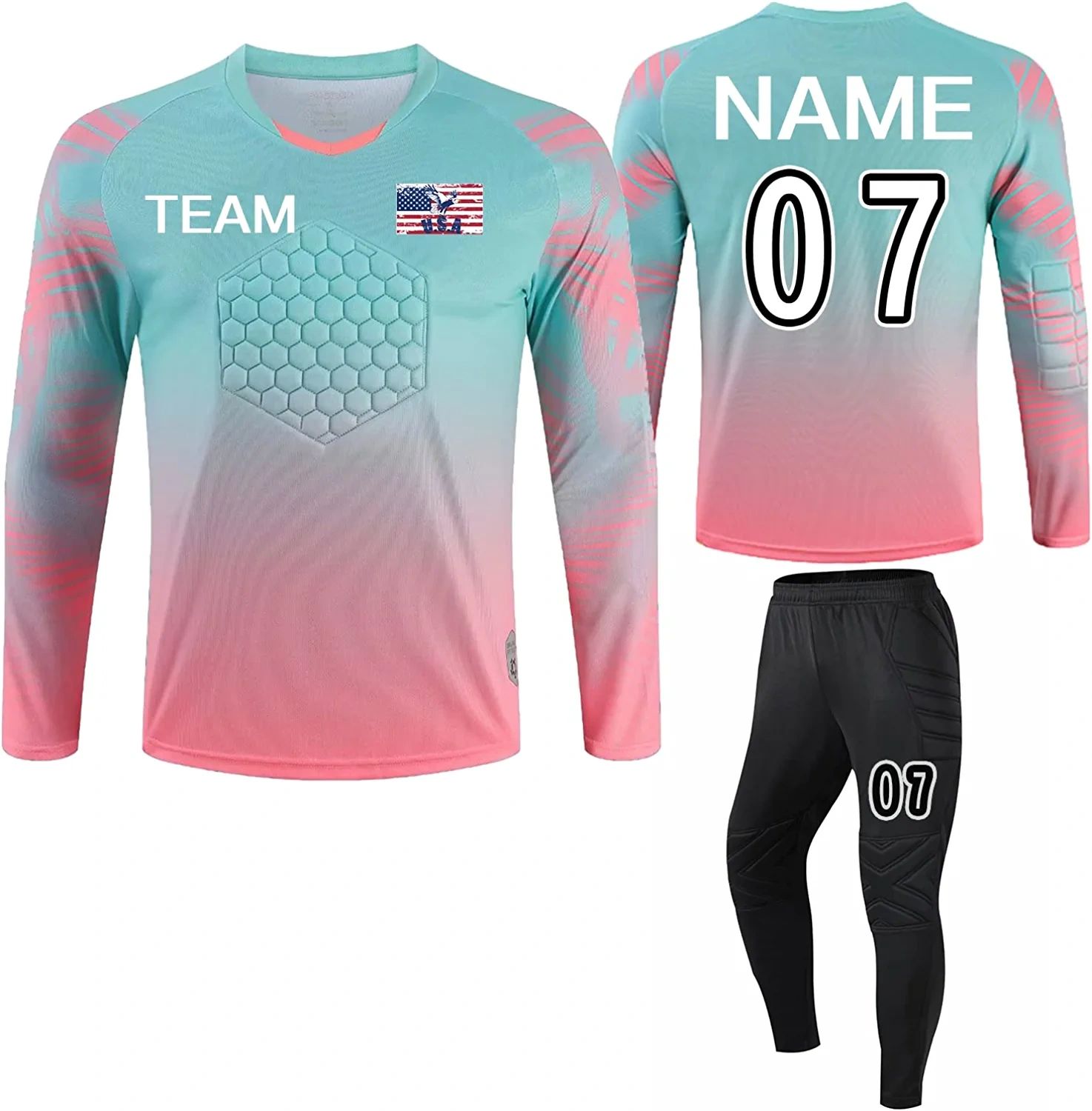 Football Goalkeeper Shirt Soccer Shirt Adult Padded Elbow