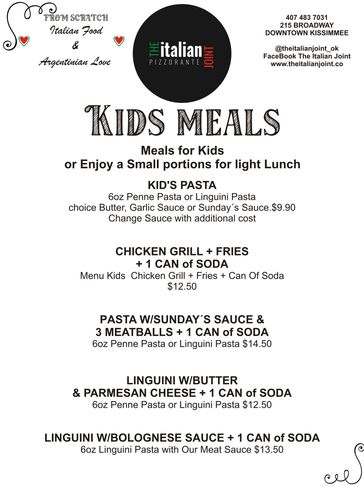 Kissimmee Menu