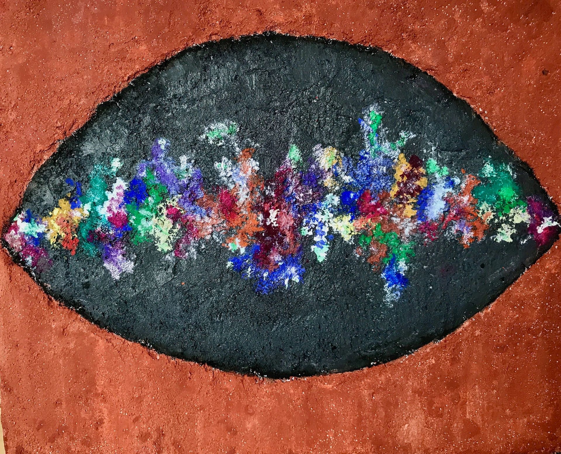 BIOCENTROC UNIVERSES # 6 -Fresco  on a lightweight support with gouache enhancements,14 X 17".jpg