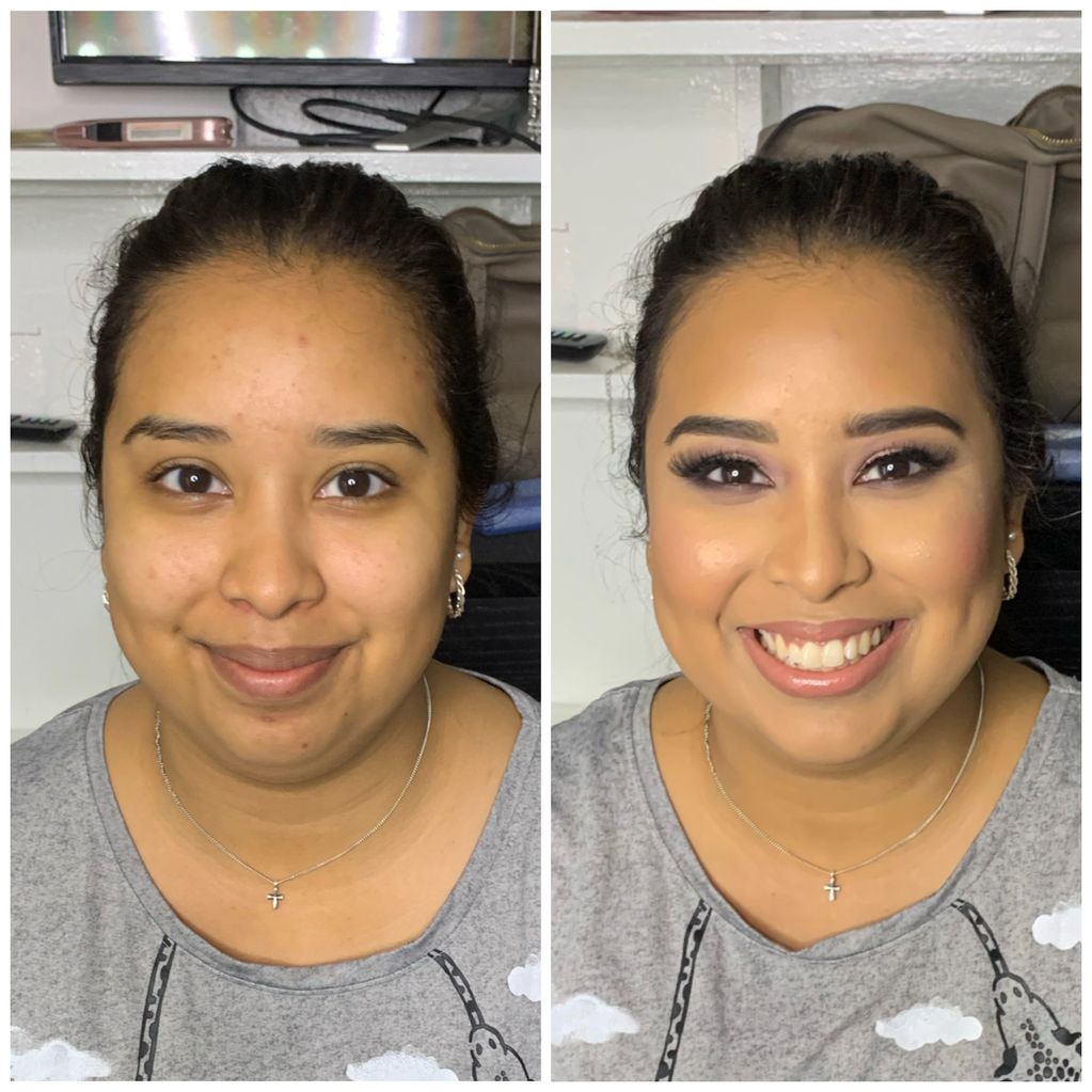 Hispanic client makeup for a wedding.