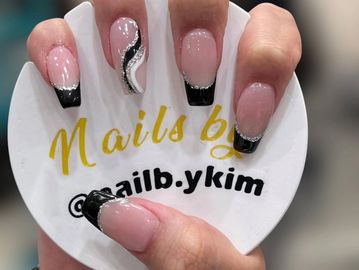 French black tips with silver and white by Kim
