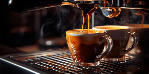 Smooth espresso coming out of an espresso machine