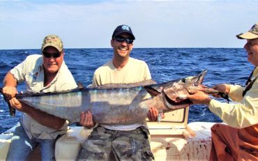 Wahoo caught on a Barefoot J Hook Chin Weight with Naked Ballyhoo