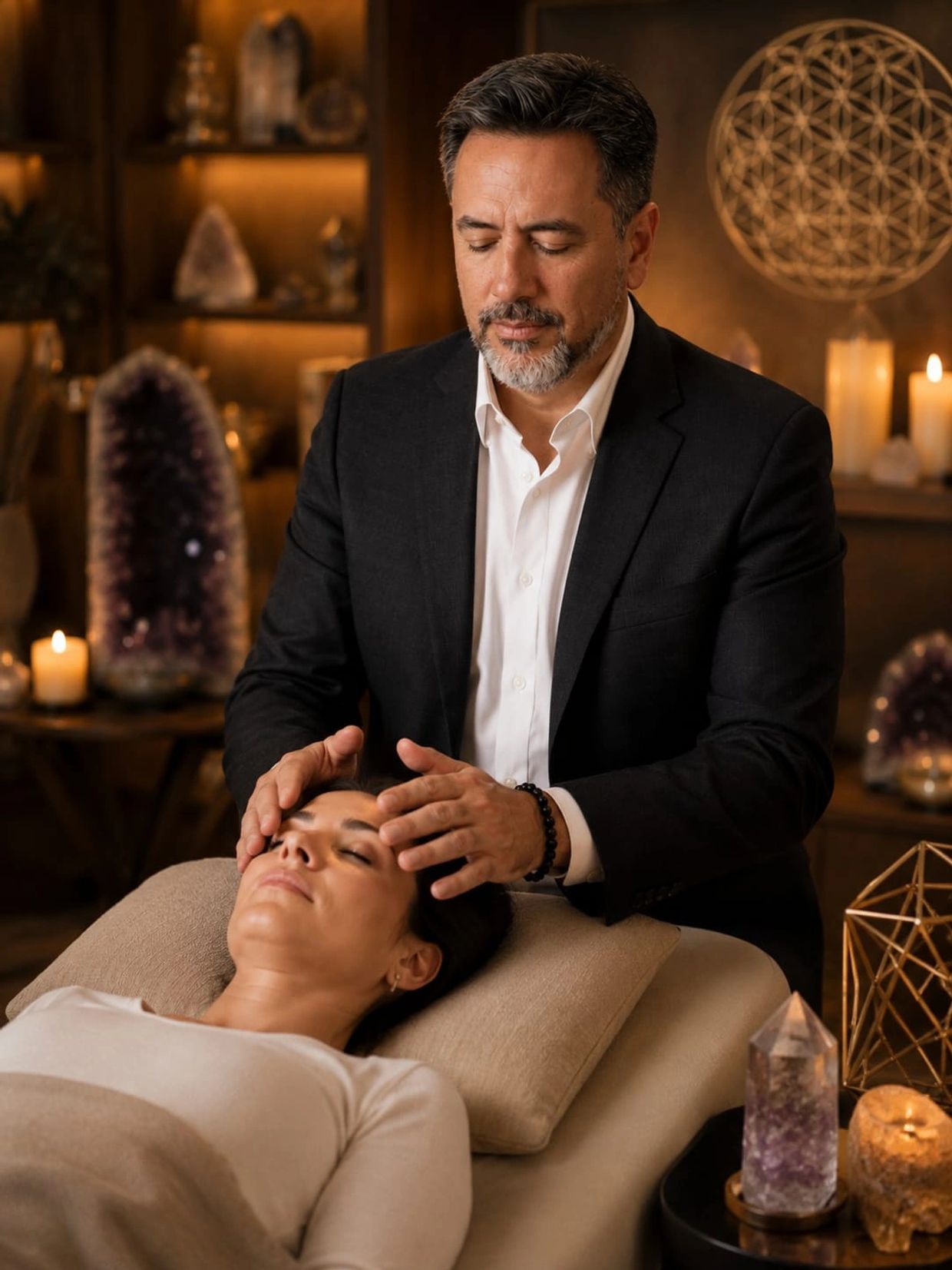 Luis Javier Ortiz aplicando Barras de Access en sesión individual Chihuahua - Alquimia del Ser